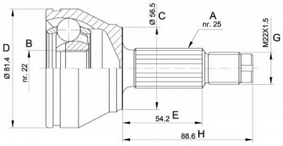 OPEN PARTS cvj519210 -  Шарнирный комплект, приводной вал